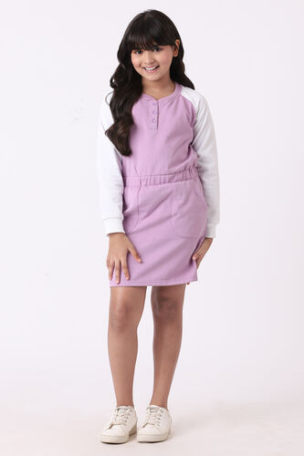 Purple Colour blocked Straight Dress, Purple, image 5